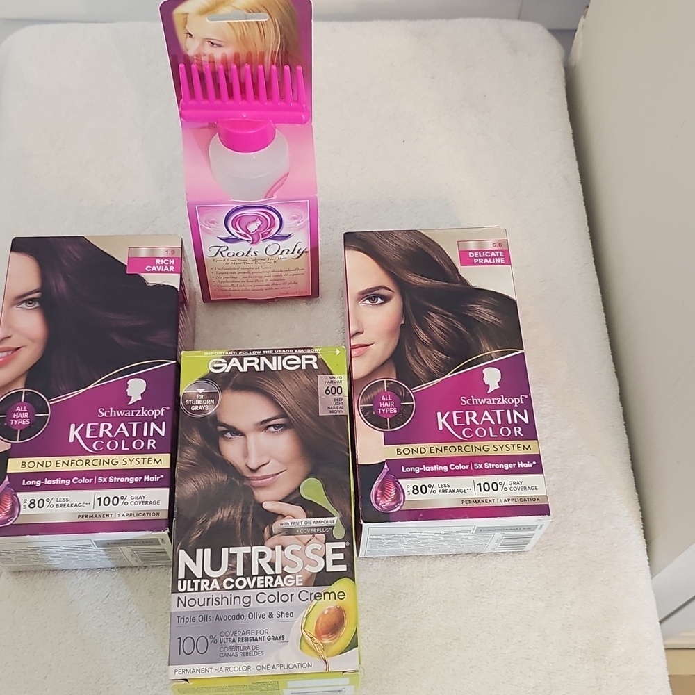 New Bundle Of 3 Hair Colors Brunette Plus Roots Only Application Comb